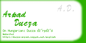 arpad ducza business card
